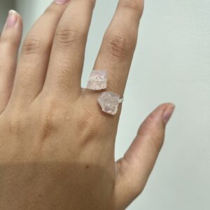 Ring Ruwe Rozenkwarts (Sterling Zilver | 925)