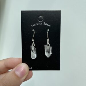 Oorbellen Ruwe Bergkristal (Sterling Zilver | 925)
